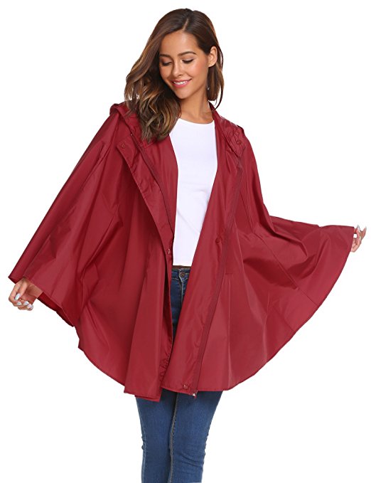 Mayas Para Mujer Fall Jackets for Women, Women's Rain Jacket Lightweight  Waterproof Packable Rain Coat with Hooded Outdoor Coats Lightweight Rain  Poncho 