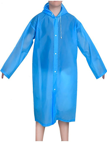 Mudder Portable Drawstring Raincoat Rain Poncho with Hoods and Sleeves