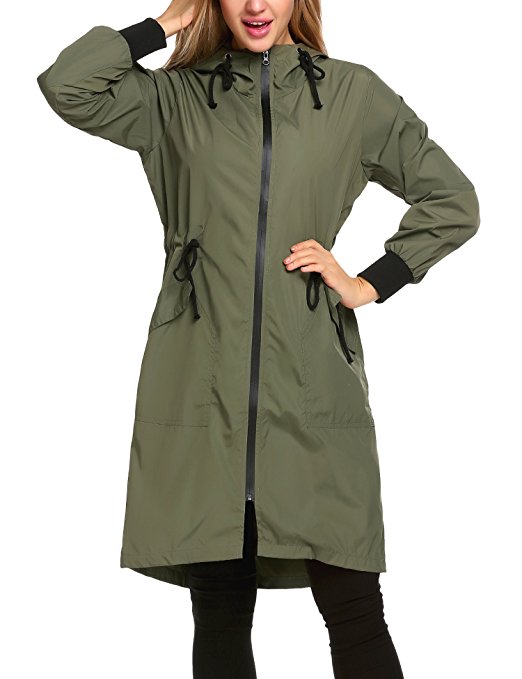 Long Backpacking Rain Shell Zeagoo Women's Lightweight